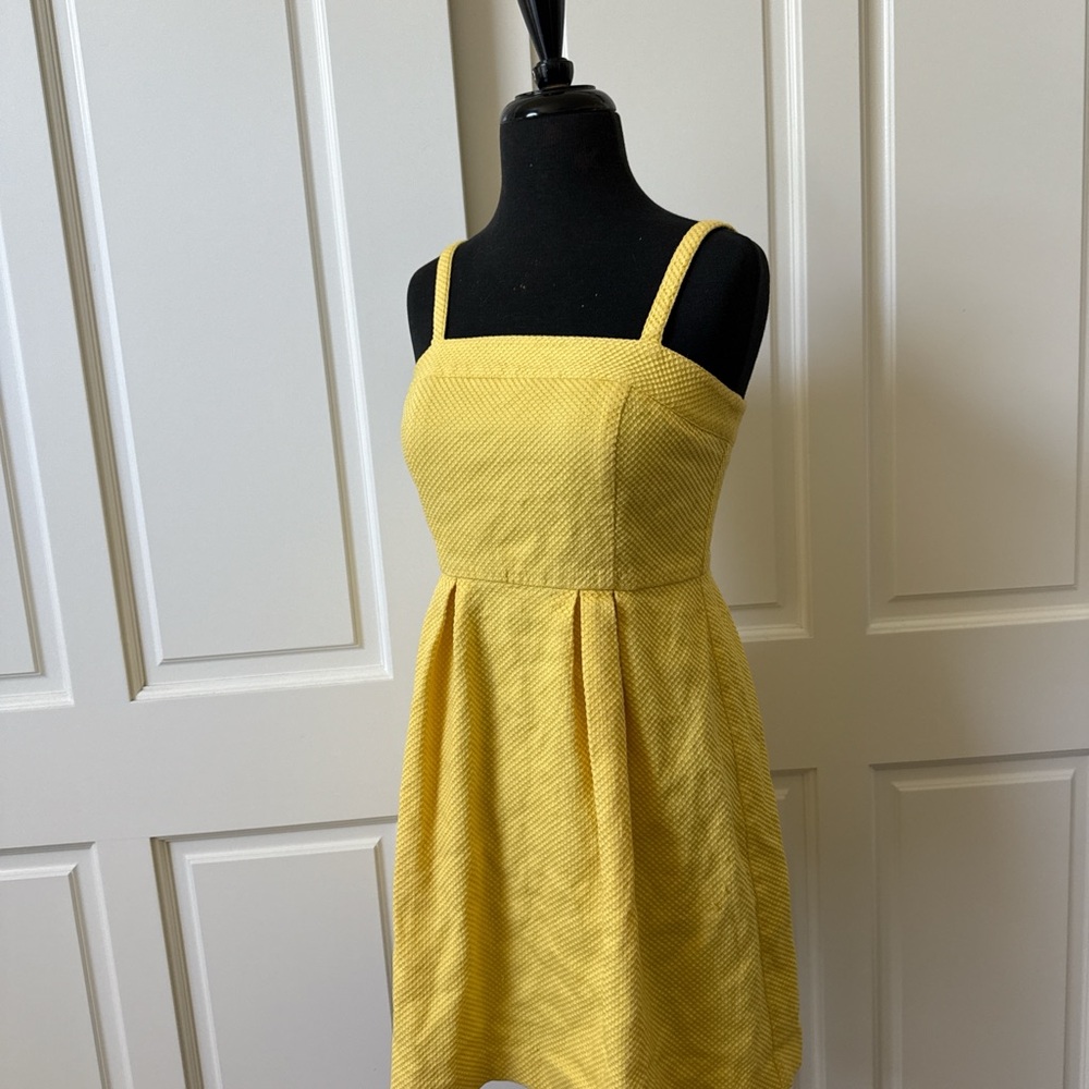 LOFT Sunny Yellow Textured Dress